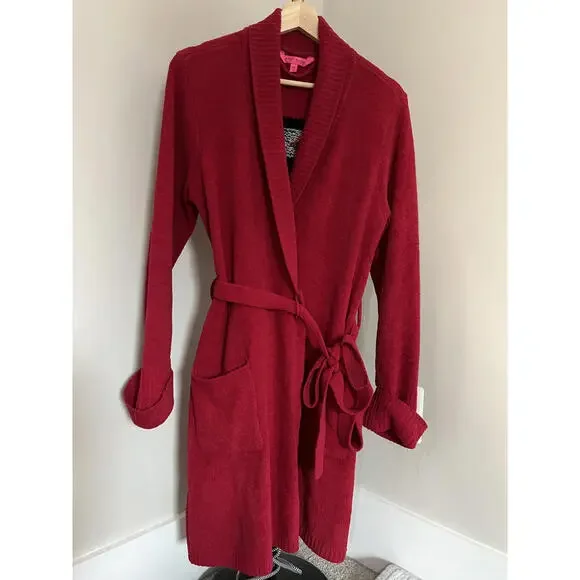 Betsey Johnson 2017 Wink Wink Wrap Sweater Tunic Dress | Red Marilyn Pop Art - Picture 4 of 7